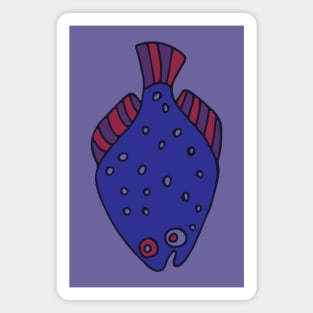 FUNNY STRANGE INTERESTING FLOUNDER FISH Purple Red from my Cabinet of Curiosities - UnBlink Studio by Jackie Tahara Magnet